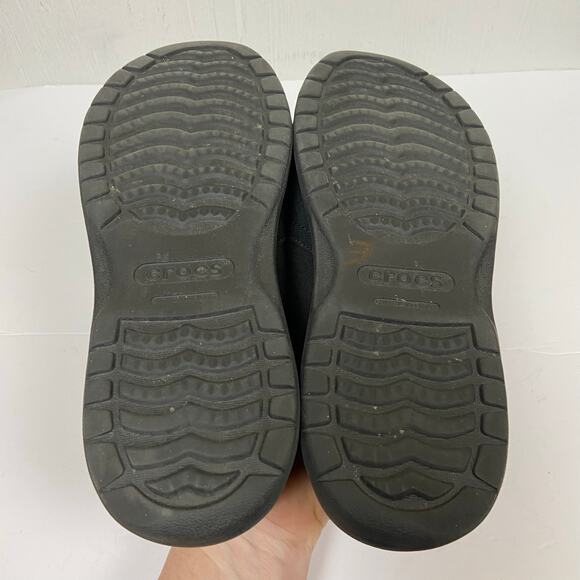 Crocs Santa Cruz Slip On Canvas Loafer Shoes Black Comfort 204835 Men’s Size 10 - Picture 9 of 9